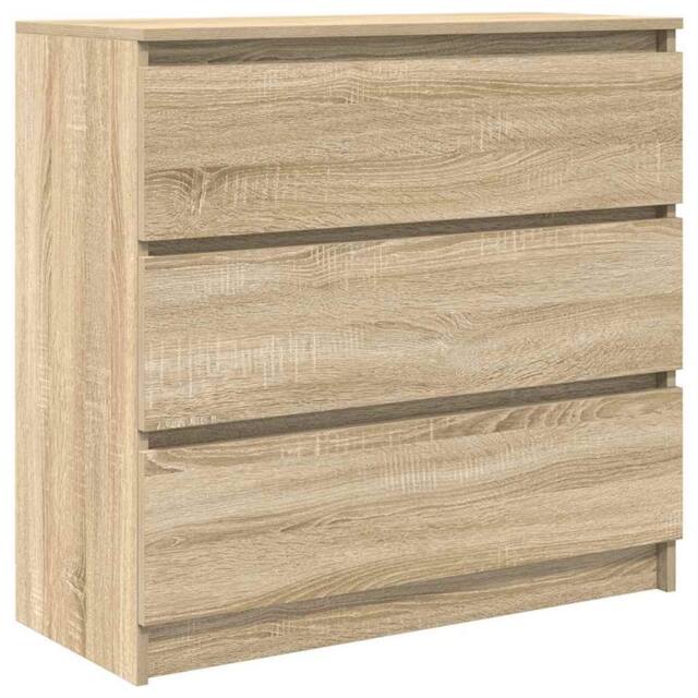 Berkfield Home Sideboard Sonoma Oak 80x35x76 cm Engineered Wood in Light Brown - Size: 80 x 35 x 76 cm - image 1