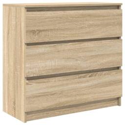 Berkfield Home Sideboard Sonoma Oak 80x35x76 cm Engineered Wood in Light Brown - Size: 80 x 35 x 76 cm - thumbnail 1