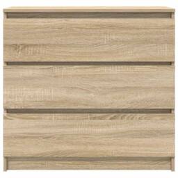 Berkfield Home Sideboard Sonoma Oak 80x35x76 cm Engineered Wood in Light Brown - Size: 80 x 35 x 76 cm - thumbnail 6