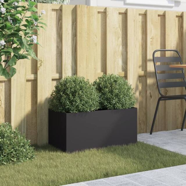 Berkfield Home Planter Black 62x30x29 cm Steel - Size: 62 x 30 x 29 cm - image 1
