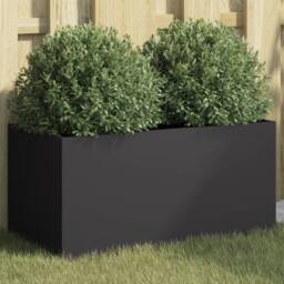 Berkfield Home Planter Black 62x30x29 cm Steel - Size: 62 x 30 x 29 cm - thumbnail 2