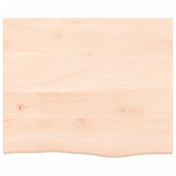 Berkfield Home Table Top 60x50x2 cm Untreated Solid Wood Oak in Brown - Size: 60 x 50 x 2 cm - thumbnail 3