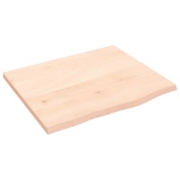 Berkfield Home Table Top 60x50x2 cm Untreated Solid Wood Oak in Brown - Size: 60 x 50 x 2 cm - thumbnail 2