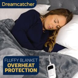 Dreamcatcher Electric Heated Blanket Throw Soft Fleece Faux Fur Polyester Washable Overblanket 9 Timer & Heat Settings 160 x 130cm - thumbnail 5