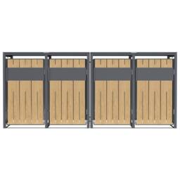 Phoenix Safe Company Phoenix Outdoor Quad Wheelie Bin Store for 4 x 240L Bins, Oak Effect Metal Storage GB4400AW in Brown - Size: 800mm - thumbnail 7