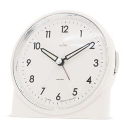 Acctim Arlo Non-Ticking Sweep Luminous Tipped Hands Analogue Backlight Alarm Clock in Off-White - thumbnail 2