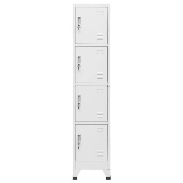 Berkfield Home Locker Cabinet with 4 Compartments 38x45x180 cm in Grey - Size: 38 x 45 x 180 cm - image 1
