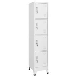 Berkfield Home Locker Cabinet with 4 Compartments 38x45x180 cm in Grey - Size: 38 x 45 x 180 cm - thumbnail 2