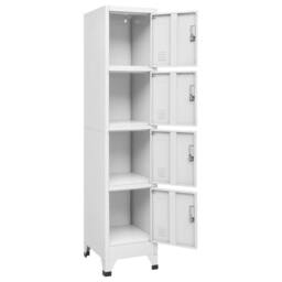 Berkfield Home Locker Cabinet with 4 Compartments 38x45x180 cm in Grey - Size: 38 x 45 x 180 cm - thumbnail 3