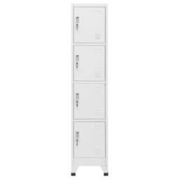Berkfield Home Locker Cabinet with 4 Compartments 38x45x180 cm in Grey - Size: 38 x 45 x 180 cm - thumbnail 1