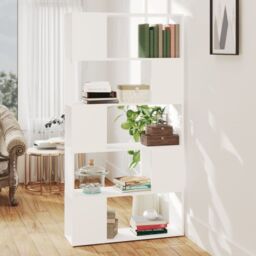 Berkfield Home Book Cabinet Room Divider White 80x24x155 cm Engineered Wood - Size: 80 x 24 x 155 cm - thumbnail 1