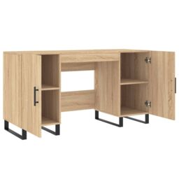 Berkfield Home Desk Sonoma Oak 140x50x75 cm Engineered Wood in Brown - Size: 140 x 50 x 75 cm - thumbnail 5