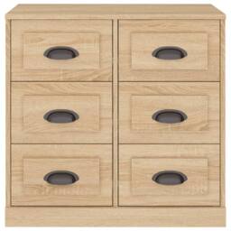 Berkfield Home Sideboard Sonoma Oak 70x35.5x67.5 cm Engineered Wood in Light Tan - thumbnail 6