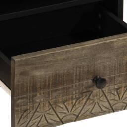 Berkfield Home Bedside Cabinet Light Grey 40x33x46 cm Solid Wood Mango - Size: 40 x 33 x 46 cm - thumbnail 7