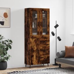Berkfield Home Highboard Smoked Oak 69.5x34x180 cm Engineered Wood in Brown