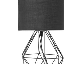 Wyld and Coco Table Lamp - Black Wire Cage with Fabric Shade - thumbnail 7