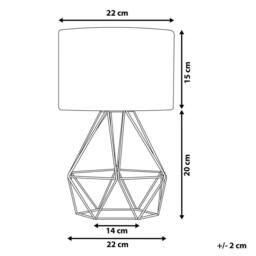 Wyld and Coco Table Lamp - Black Wire Cage with Fabric Shade - thumbnail 3