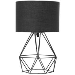 Wyld and Coco Table Lamp - Black Wire Cage with Fabric Shade - thumbnail 2