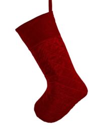 Dibor Set of 4 Harrington Quilted Red Velvet Xmas Gift Christmas Stocking - Size: 4 Pack - thumbnail 2