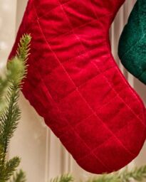 Dibor Set of 4 Harrington Quilted Red Velvet Xmas Gift Christmas Stocking - Size: 4 Pack - thumbnail 3