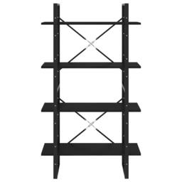 Berkfield Home 4-Tier Book Cabinet Black 80x30x140 cm Solid Pine Wood - Size: 80 x 30 x 140 cm - thumbnail 5