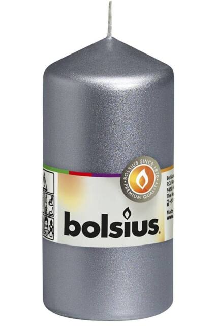 KDMD Silver Bolsius Pillar candle 120mm x 58mm 2 Pack - image 1