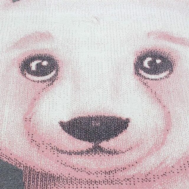 Bravich LTD Kids Circle Bear Rug - Bambi in Pink - Size: 160 cm diameter