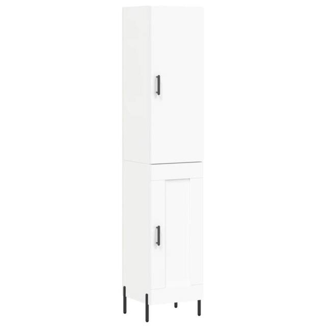 Berkfield Home Highboard White 34.5x34x180 cm Engineered Wood - image 1