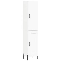 Berkfield Home Highboard White 34.5x34x180 cm Engineered Wood - thumbnail 1