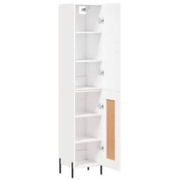 Berkfield Home Highboard White 34.5x34x180 cm Engineered Wood - thumbnail 4