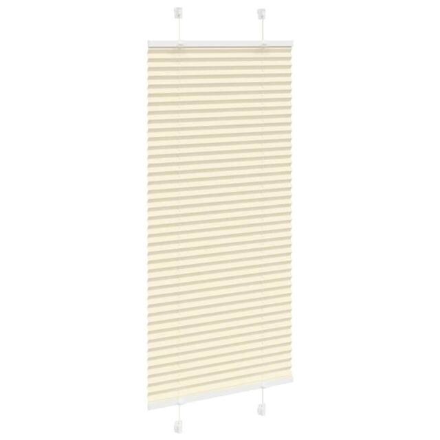 Berkfield Home Pleated Blind Cream 65x100 cm Fabric Width 64.4 cm Polyester - image 1