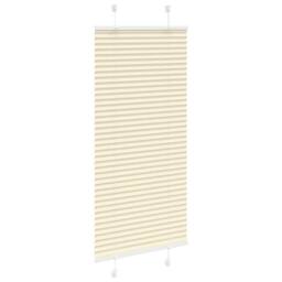 Berkfield Home Pleated Blind Cream 65x100 cm Fabric Width 64.4 cm Polyester - thumbnail 1