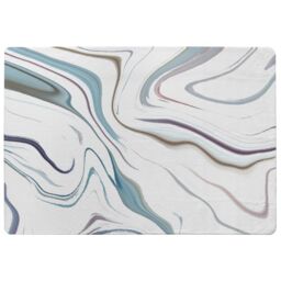 Benjamin Tate Design Blue Rippled Marble Designer Rug in Natural - Size: Large