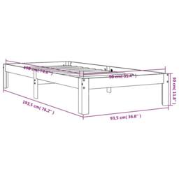 Berkfield Home Beautiful Bed Frame without Mattress Wax Brown 90x190 cm Single S - thumbnail 9