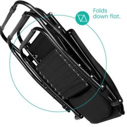 LIVIVO Outdoor Gravity Textline Chair Set with Headrest & Tray - Set of 2 in Black - thumbnail 5