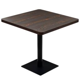 Berkfield Home Bistro Table MDF & Steel Square 80x80x75 cm Dark Ash in Brown - Size: 80 x 80 x 75 cm - thumbnail 2