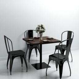 Berkfield Home Bistro Table MDF & Steel Square 80x80x75 cm Dark Ash in Brown - Size: 80 x 80 x 75 cm - thumbnail 1