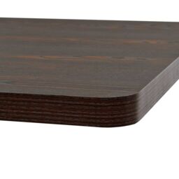 Berkfield Home Bistro Table MDF & Steel Square 80x80x75 cm Dark Ash in Brown - Size: 80 x 80 x 75 cm - thumbnail 5