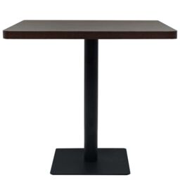 Berkfield Home Bistro Table MDF & Steel Square 80x80x75 cm Dark Ash in Brown - Size: 80 x 80 x 75 cm - thumbnail 3