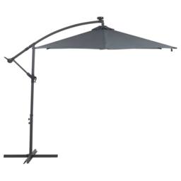 Wyld and Coco 285 cm Grey Cantilever Parasol with Solar LED Lights Aluminium Pole - thumbnail 2
