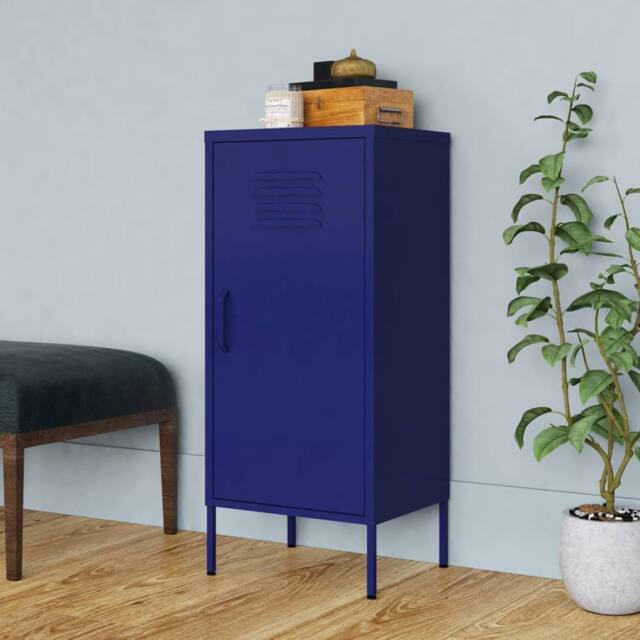 Berkfield Home Storage Cabinet Navy Blue 42.5x35x101.5 cm Steel - image 1