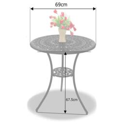 Centurion Supports POSITANO Garden & Patio Cast Aluminium Bistro Table in Black - thumbnail 5