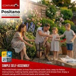 Centurion Supports POSITANO Garden & Patio Cast Aluminium Bistro Table in Black - thumbnail 8