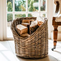 Ivyline Wicker Log Basket Round H42cm D42Cm in Natural - thumbnail 1