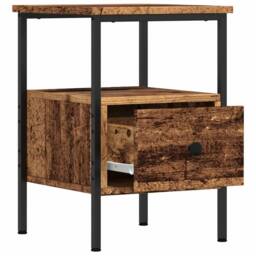 Berkfield Home Bedside Cabinets 2 pcs Old Wood 34x36x50 cm Engineered Wood in Brown - Size: 34 x 36 x 50 cm - thumbnail 5
