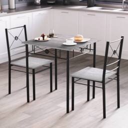 Home Discount Vida Designs Roslyn 2 Seater Dining Table & Chairs Set Of 2 in Grey - thumbnail 6