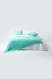 Homescapes Cotton Cable Knit Cushion Cover, 45 x 45 cm in Green - Size: 45 cm x 45 cm - thumbnail 4