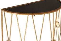 Orsina Stylish Set Of 2 Cross Design Console Tables, Durable Hallway Table, Easily Maintained Modern Console Table in Gold - thumbnail 4