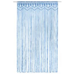 Berkfield Home Macrame Curtain Blue 140x240 cm Cotton - thumbnail 2