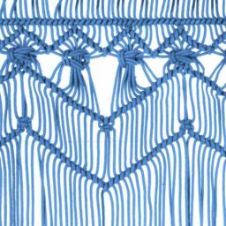 Berkfield Home Macrame Curtain Blue 140x240 cm Cotton - thumbnail 4